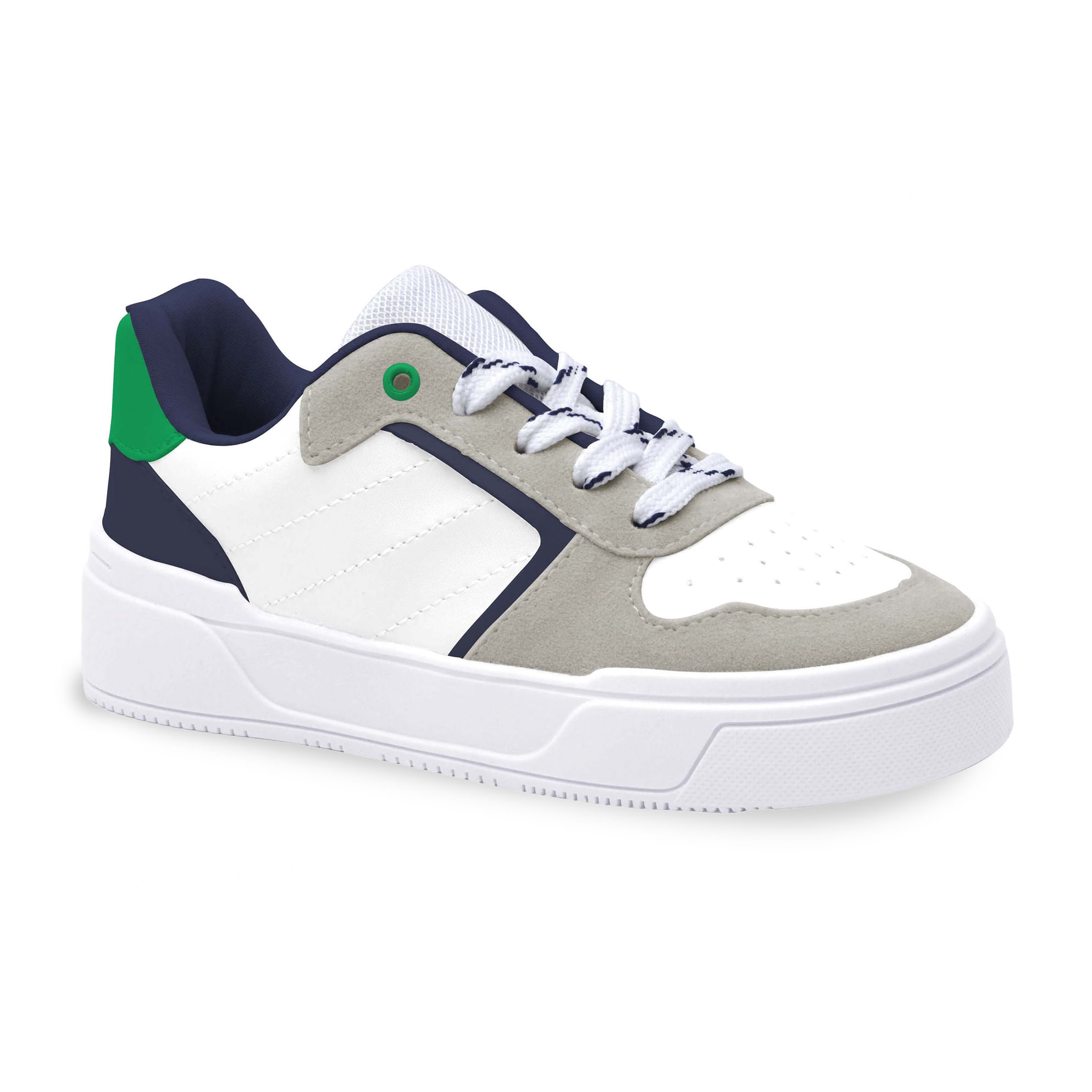 Tênis infantil Funfeet branco e marinho para uso diário